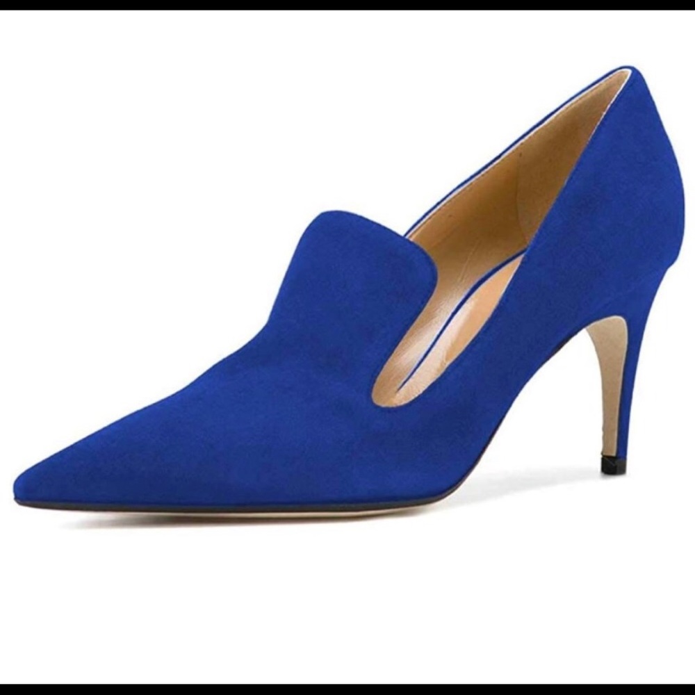 YDN Low Heels Slip on Loafer Stilettos Pumps Point